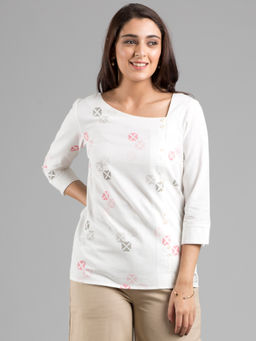 FABLE STREET - Hand Block Printed Asymmetric Top