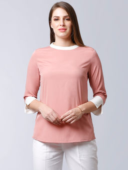 FABLE STREET - Pink Colour Block Top