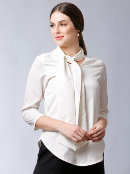 FABLE STREET - Off White Tie Up Top