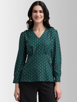 FableStreet - Black Printed Top