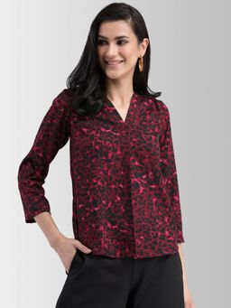 FABLE STREET - Maroon Printed Top
