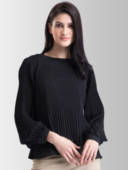 FABLE STREET - Black Solid Top With Inner Slip (Set Of 2)