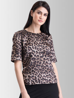 FABLE STREET - Brown Printed Top