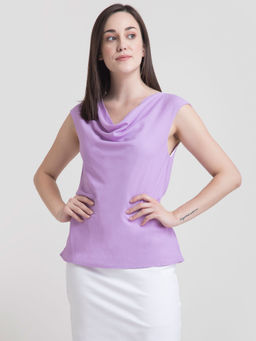 FableStreet - Cowl Neck Top - Lilac