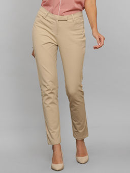 FableStreet - Beige Essential Comfort Trousers
