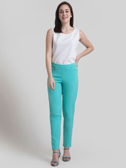 FABLE STREET - Essential Straight Fit Pants - Aqua