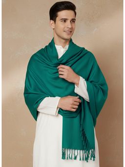 Zamour - Plain Green Woolen Stole For Men