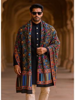 MUFFLY - Men Floral Wool Multi-Color Shawl