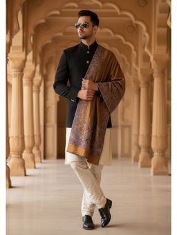 MUFFLY - Men Floral Wool Copper Stole