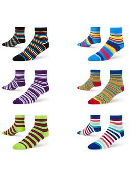 Dynamocks - Men & Women Cotton Ankle Length Socks Multi-Color (Pack Of 6)