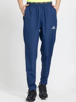 adidas - Men Blue 3-Stripes Running Pants