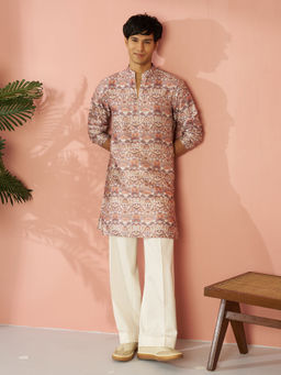 Vastramay - Multi-Color Floral Mandarin Neck Kurta and Pant