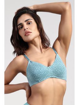 Van Heusen - Women Printed Anti Bacterial Non Padded Shaper Blue T-Shirt Bra