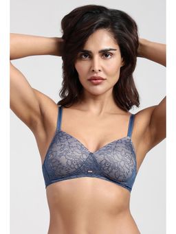 Van Heusen - Women Wire free Medium Coverage Padded Lace Blue T-Shirt Bra