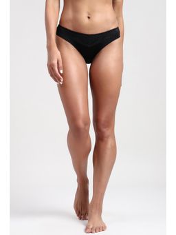 Van Heusen - Women Mid Rise Full Coverage Lace Black Hipster Panty