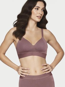 Enamor - Women The Flex Lightly Padded Cotton Comfort Taupe T-Shirt Bra