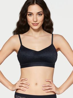 Enamor - Women Lit Balconette Lightly Padded Lace Black T-Shirt Bra