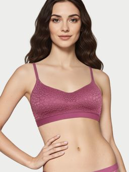 Enamor - Women Lit Balconette Lightly Padded Lace Pink T-Shirt Bra