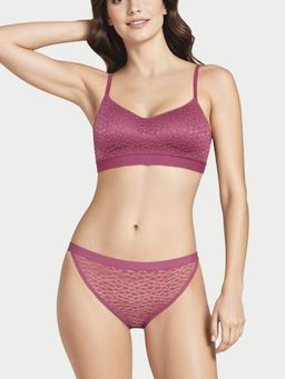 Enamor - Women Lit String Low Waist Pink Bikini For Women