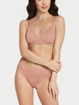 Enamor - Women Drip Trim Lace Low Waist Beige Bikini for Women