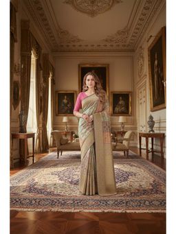 AMRUTKALA SAREES - Multi-Color Designer Banarasi Silk Kanjivaram Saree with Unstitched Blouse