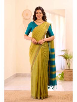 AMRUTKALA SAREES - Green Designer Banarasi Silk Kanjivaram Saree with Unstitched Blouse