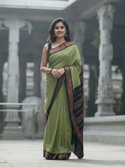 AMRUTKALA SAREES - Green Designer Banarasi Silk Kanjivaram Saree with Unstitched Blouse