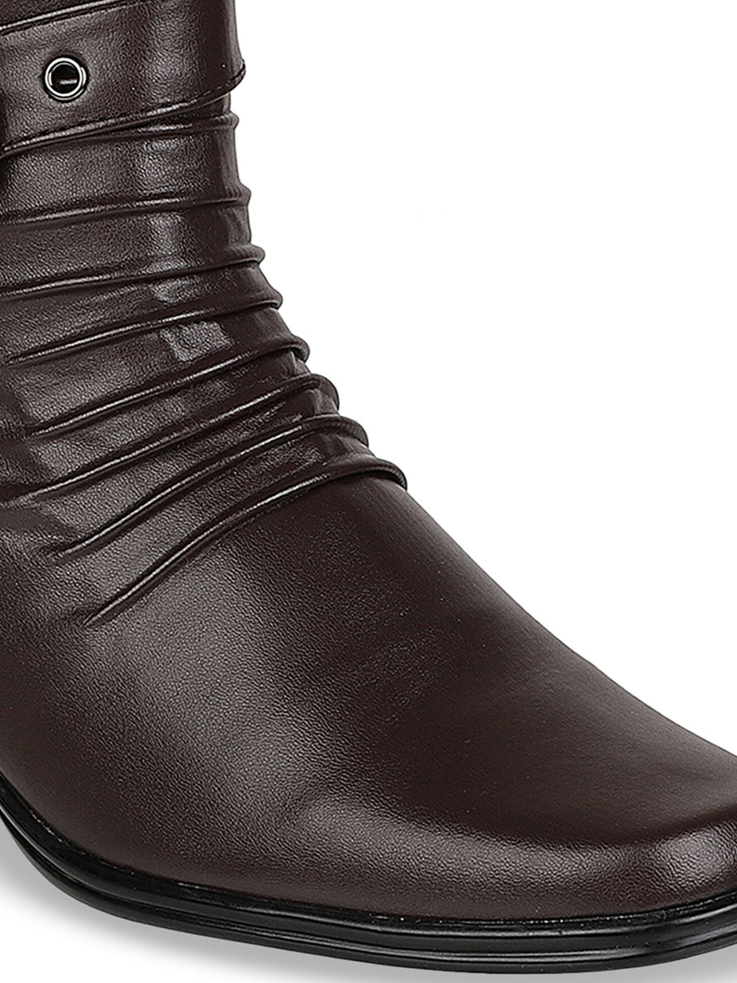 Buy SHUZ TOUCH Women Solid Heeled Boots 