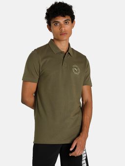 Puma - Graphic Mens Green Polo T-shirt