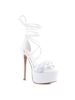 London Rag - Briaded White Heels