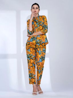 Readiprint - Curved Style Cotton Blue Co-Ord Set (Set of 2)