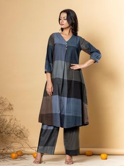 Readiprint - A Line Style Cotton Flex Black Kurta and Pant (Set of 2)