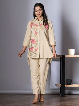 Readiprint - Curved Style Cotton Flex Off White Co-Ord (Set of 2)