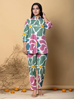 Readiprint - Curved Style Cotton Flex Multi-Color Co-Ord (Set of 2)