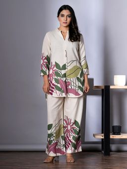 Readiprint - Curved Style Cotton Flex Off White Co-Ord (Set of 2)