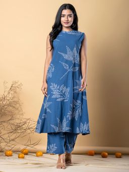 Readiprint - A Line Style Cotton Blend Blue Kurta And Pant (Set of 2)