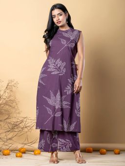 Readiprint - Cotton Blend Purple Kurta And Palazzo (Set of 2)