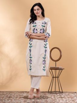 Readiprint - Straight Style Cotton Flex Black Kurta and Pant (Set of 2)