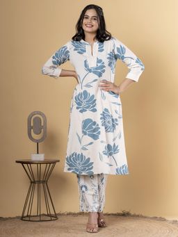 Readiprint - A Line Style Cotton Flex Blue Kurta and Pant (Set of 2)