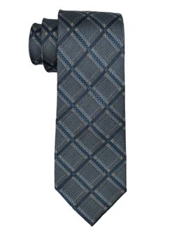 The Tie Hub - Silk Blue Checkered Tie for Men