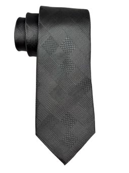 The Tie Hub - Pure Silk Grey Textured Tie for Men