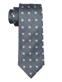 The Tie Hub - Blue & Pink Polka Dot Pure Silk Tie
