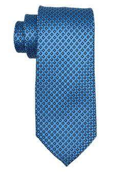 The Tie Hub - Sky Blue Geometric Silk Tie