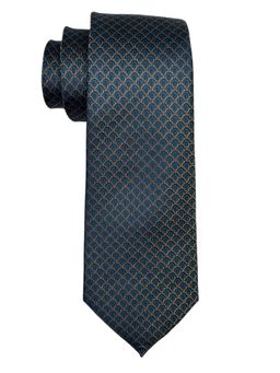 The Tie Hub - Teal & Gold Silk Tie
