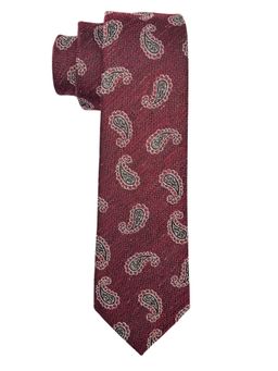 The Tie Hub - Men's Burgundy Woven Elegant Formal Tie