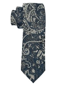 The Tie Hub - Mens Navy Blue Woven Stylish Formal & Casual Wear Tie
