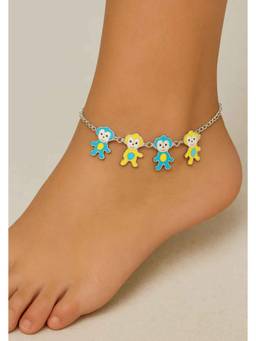 Miora - Silver Kids Mini Mouse Enamel Anklet (Pack of 2)