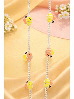 Miora - Silver Cute Bee Charm Anklet