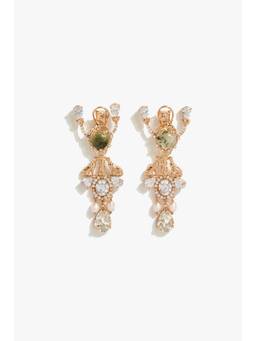 Outhouse - Trinity Of Leopard White Earrings In Prehnite