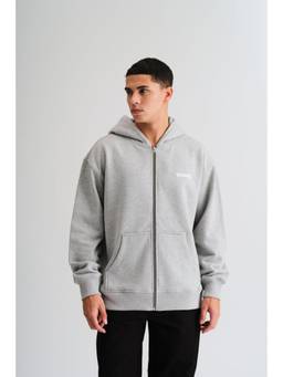 Bonkers Corner - Light Grey Cloud line Zipper Hoodie
